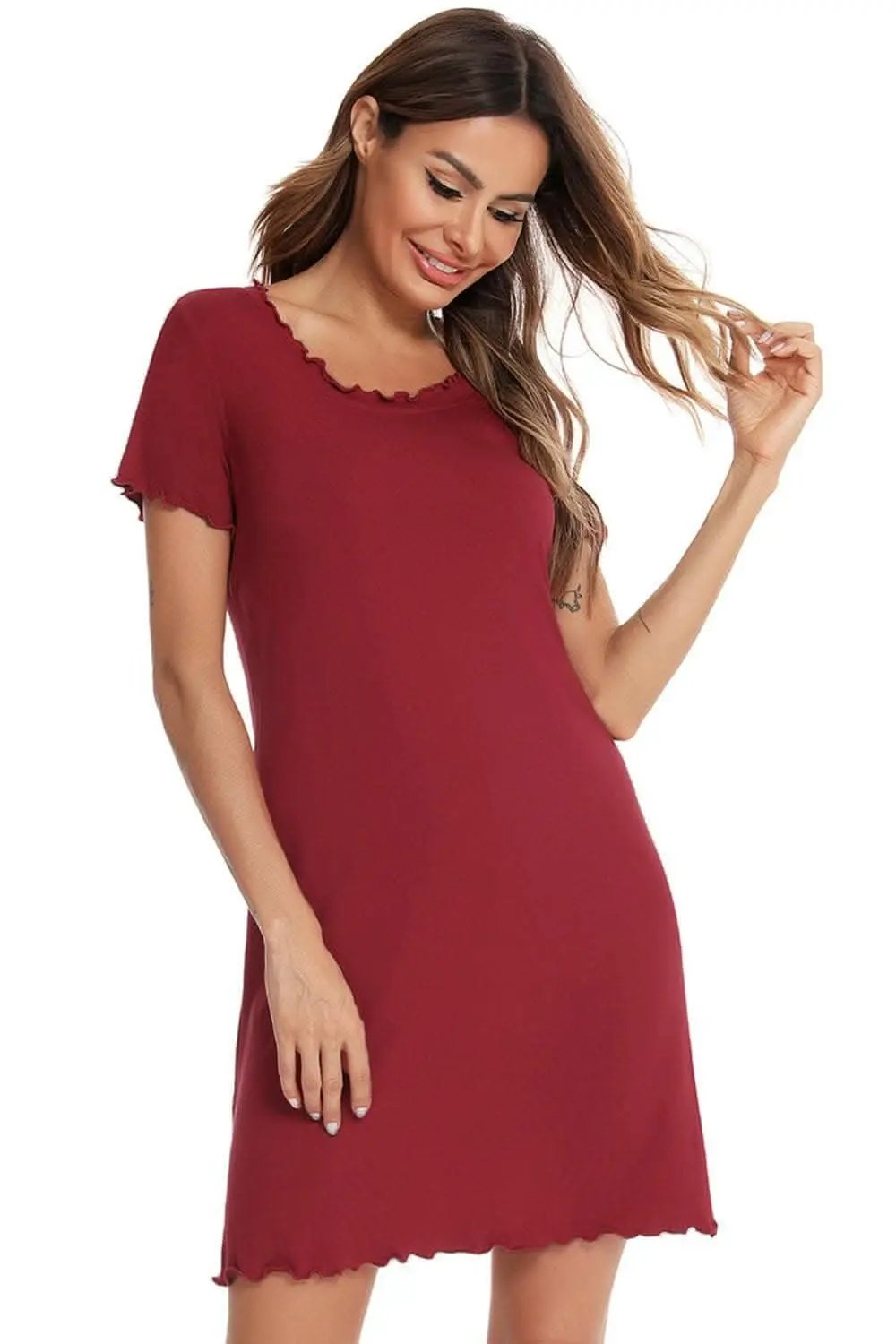 Chic short sleeve lounge dress - Love Salve
